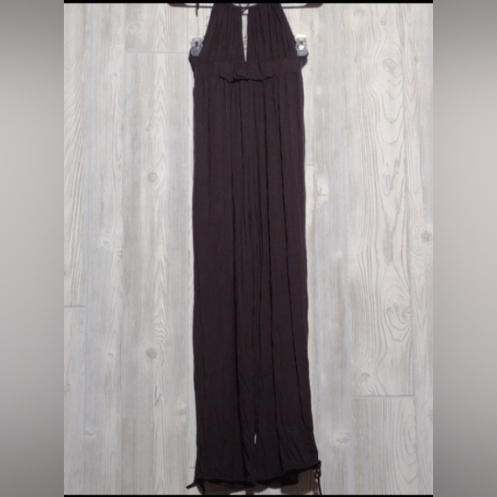 NWOT: Elegant VS Brown Halter Jumpsuit